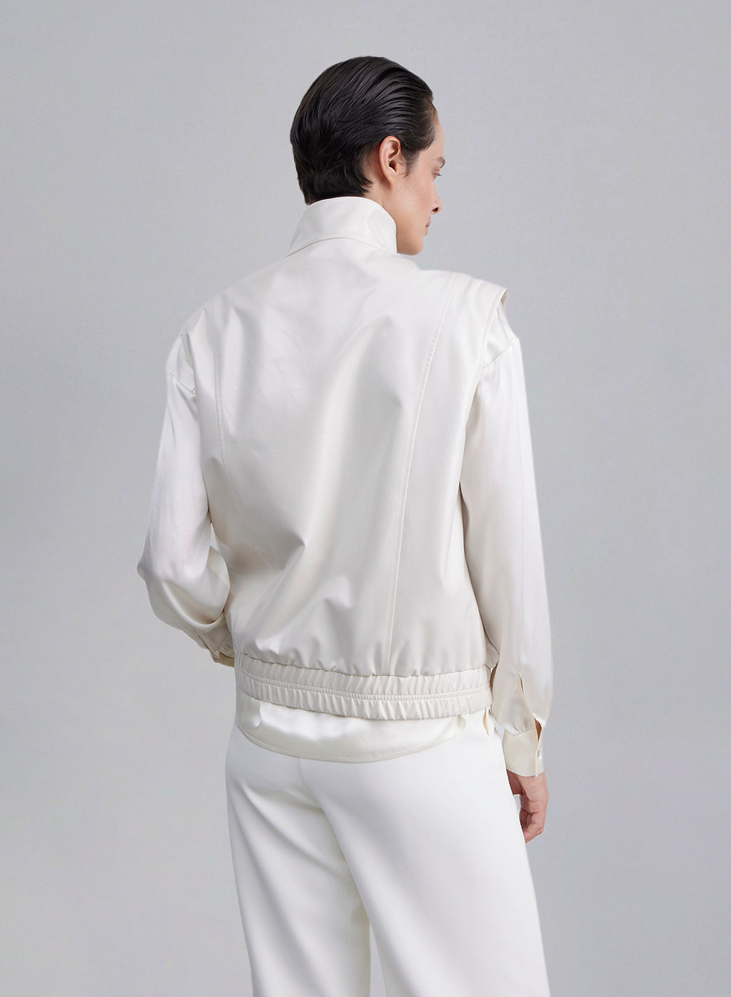 Flap Pocket Faux Leather Vest image 1