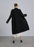 Long Notch Lapel Back Vent Wool Coat image 1