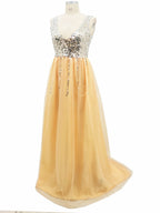Hot Sale Front And Back V-neck Sequined Floor-length Dovetail Dress image 3