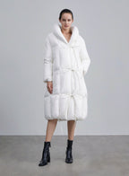 Shawl Lapel Lace-Up Down Coat image 0