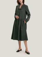 Tailored Wool Midi Dress - Turquoise Green, S image