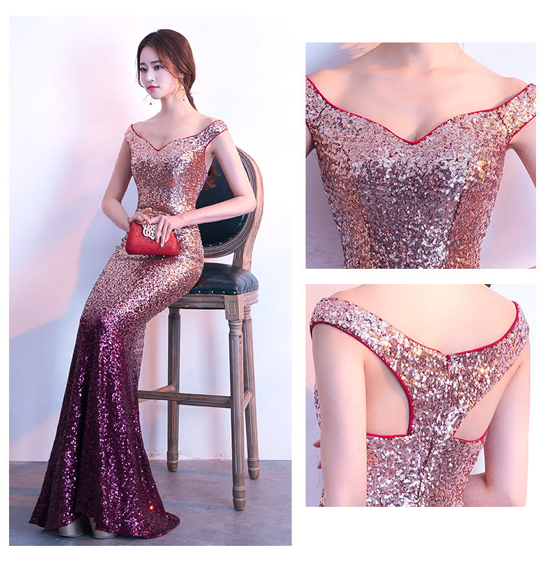Long Slim Fit Fashion Host Dress Gown image 1