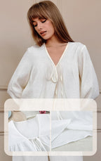 Lace-up long-sleeved trousers loose pajama set