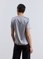 Minimalist Round Neck Silk Shirt image 1