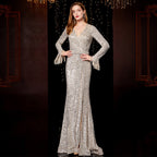 Temperament Banquet Ladies Sequined Annual Meeting Host Long Evening Dress image 5