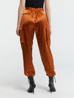 Satin Effect Cargo Pants image 1