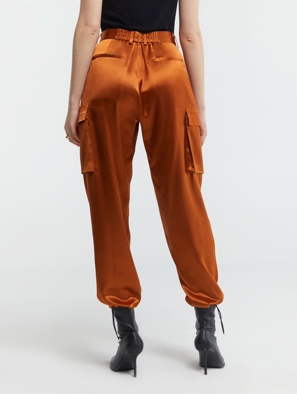 Satin Effect Cargo Pants image 1