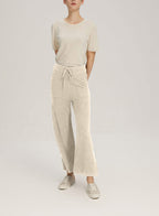 Wide-Leg Wool-Cashmere Trouser With Pocket - Ivory, XL image