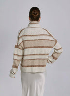 Turtleneck Wool-Blend Striped Sweater image 1
