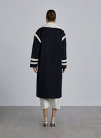 Fleece Collar Double Breasted Wool Coat image 1