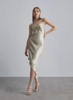Twisted Knot Bias Cut Silk Dress image 0