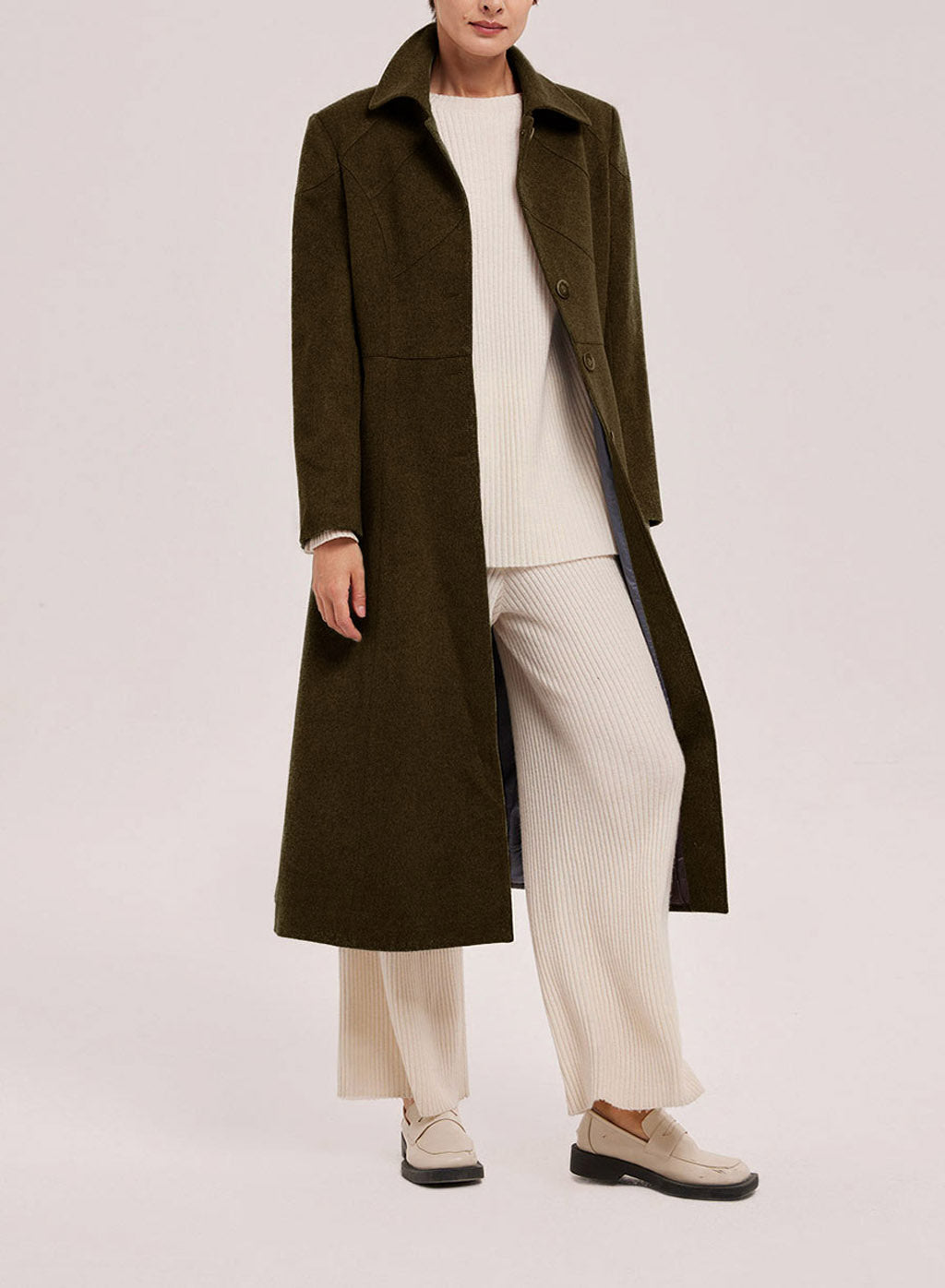 Dionne Cashmere-Wool Coat - Deep Olive, S image