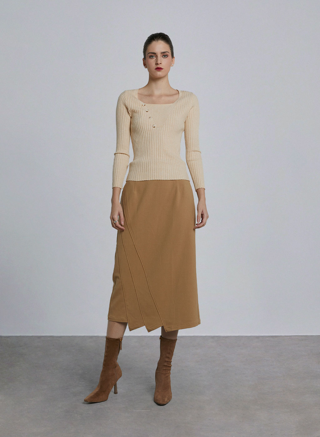 Button Detail Square Neck Top image 0