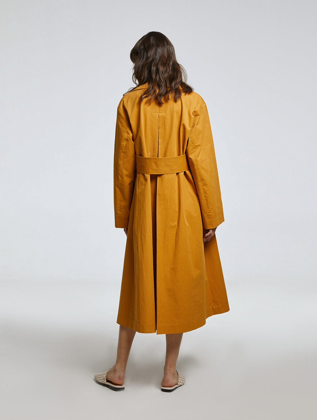 Midi Pure Cotton Coat with Ulster lapel image 1