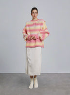 Gradient Wide Shoulder Puff Sleeve Sweater image 0