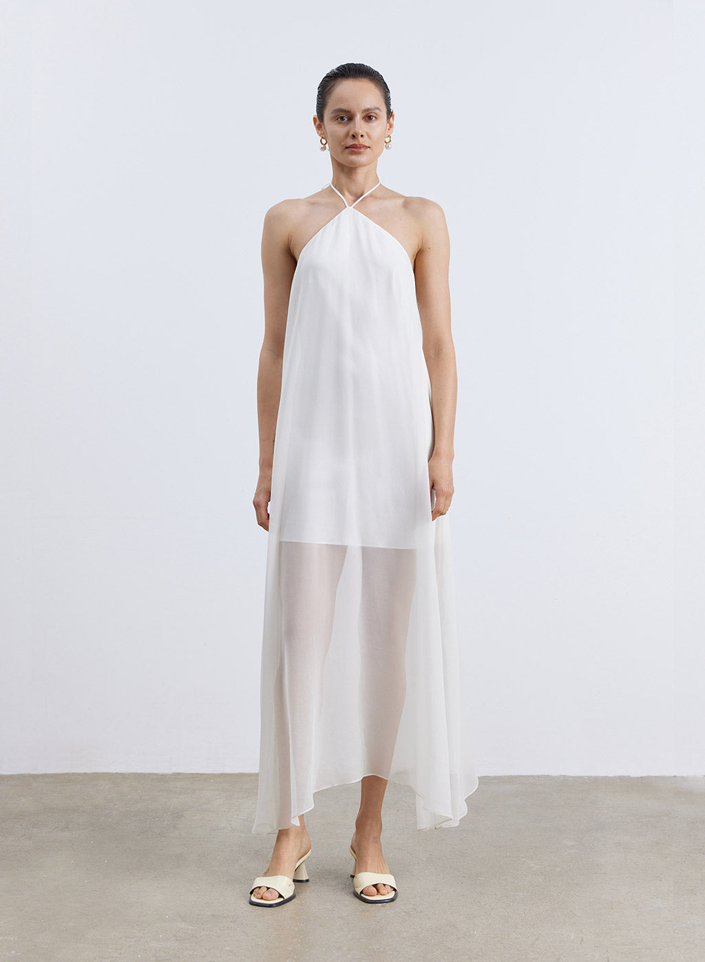 Halter Neck Yarn Silk Dress image 1