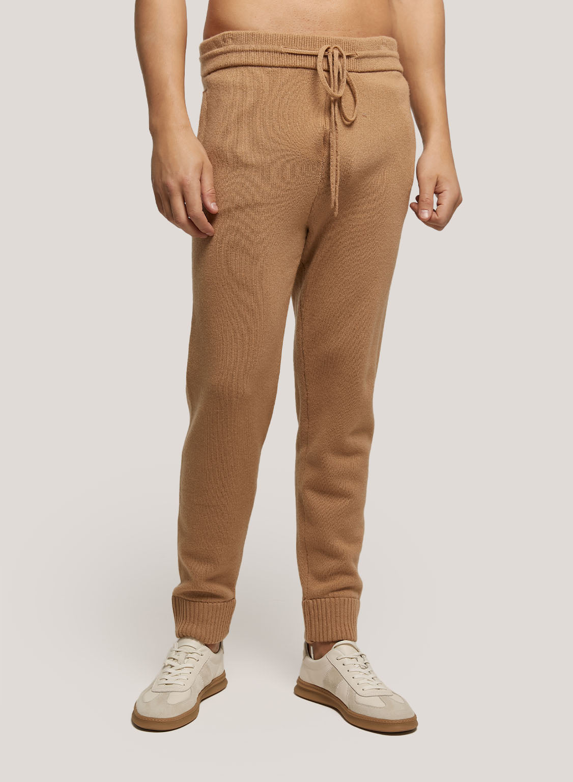 Tapered-Leg Drawstring Pure Wool Jogger - Camel, XS image