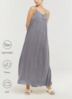 Backless Halter Dress - Middle Grey, L image