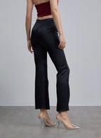 Front Slit Silk Bell-bottomed Pants image 1