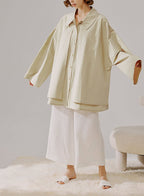 Double Layer Crisp Shirt - Ecru White, M image