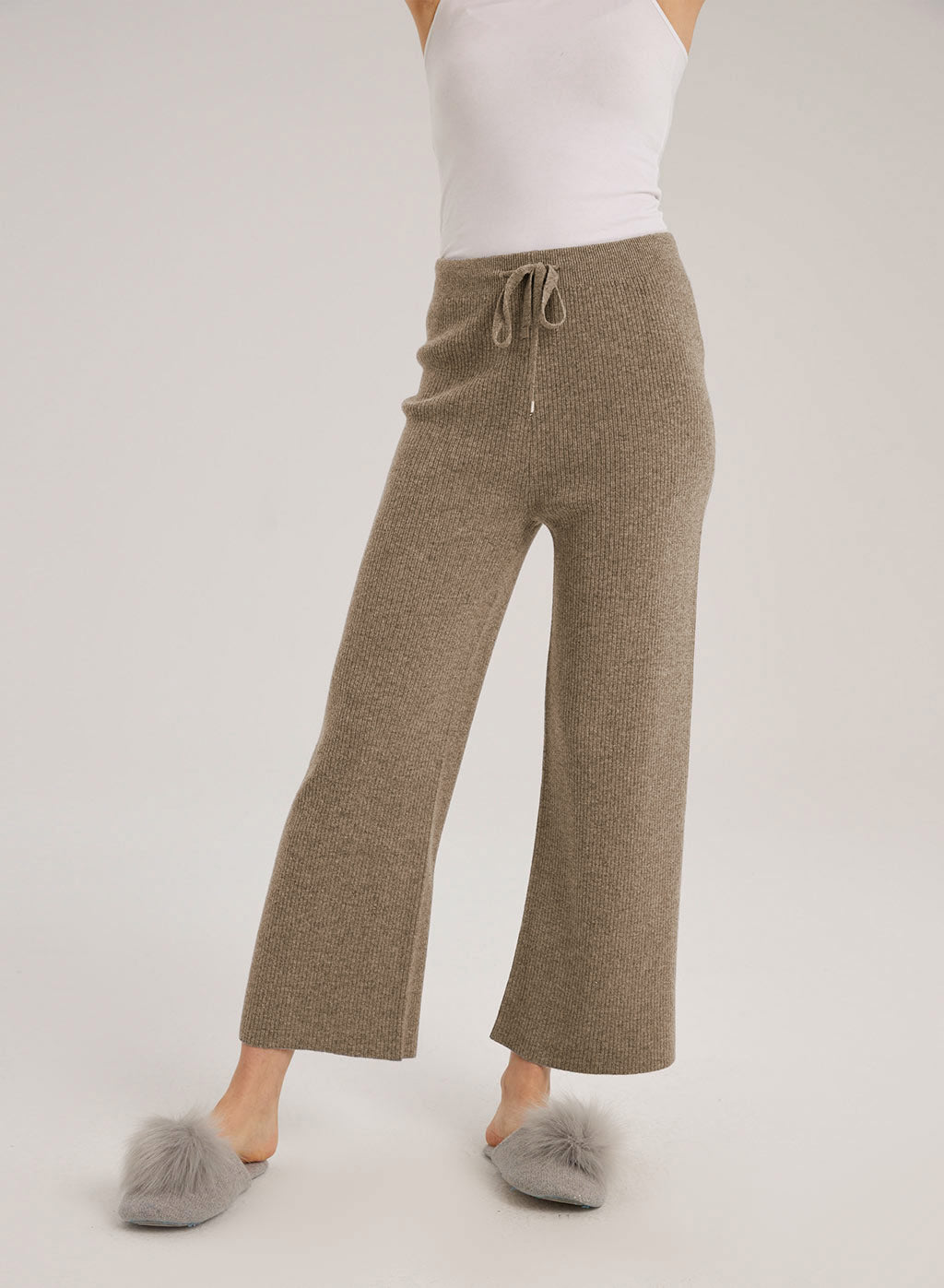 Hadley Drawstring Cashmere-Wool Pants - Del Rio, S image