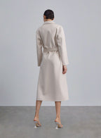 Notched Lapel Belted Wool Coat image 1