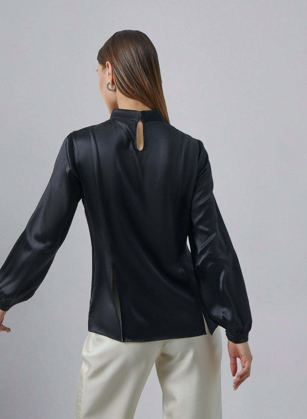 Double Slit Silk Top