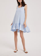 Ruffle Mini Dress - Sky Blue, S image