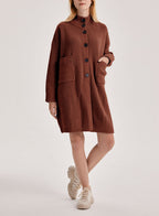 Box Cut Yak Wool Cardigan - Saddle Brown, M image
