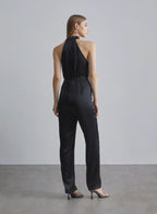 Turtle Neck Cut-out Satin Jumpsuit image 1