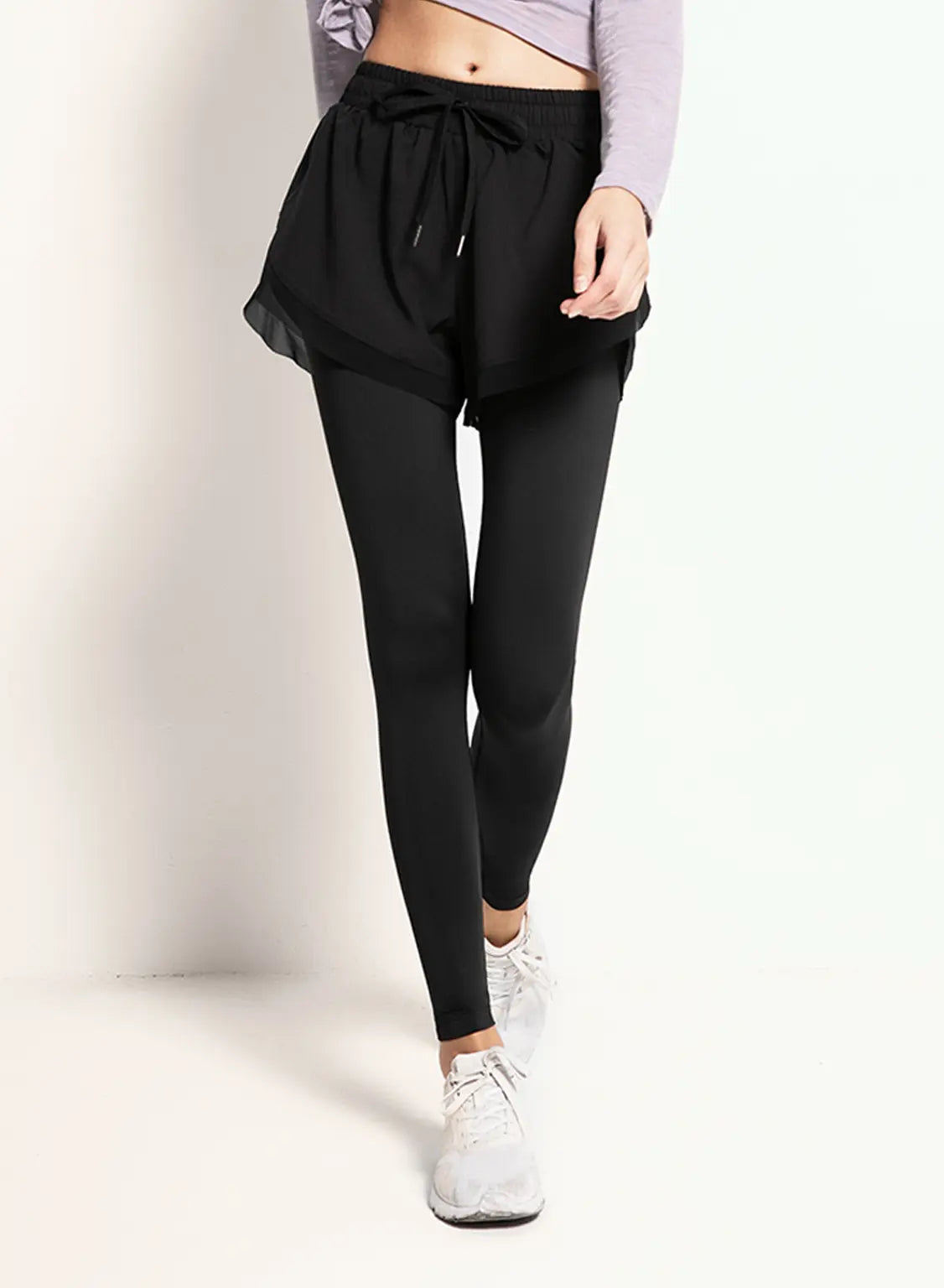 Composite Drawstring-Waist Running Pants - Black, L image