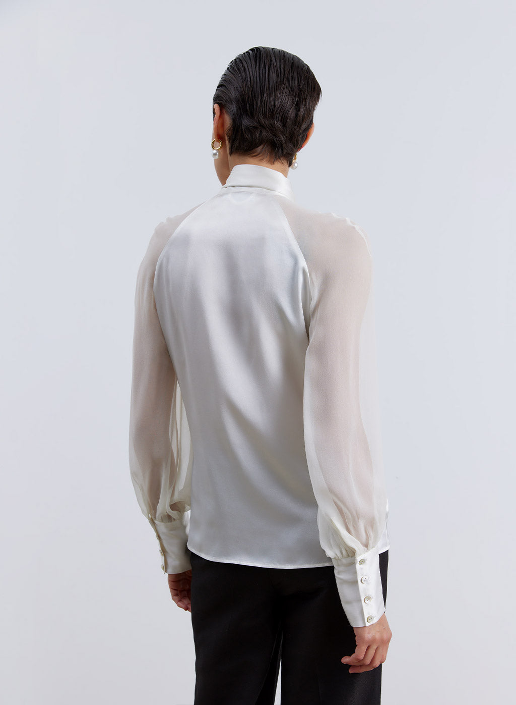 Bowknot Airy Silk Blouse image 1