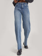 Straight Medium Washed Jeans - Blue, S image