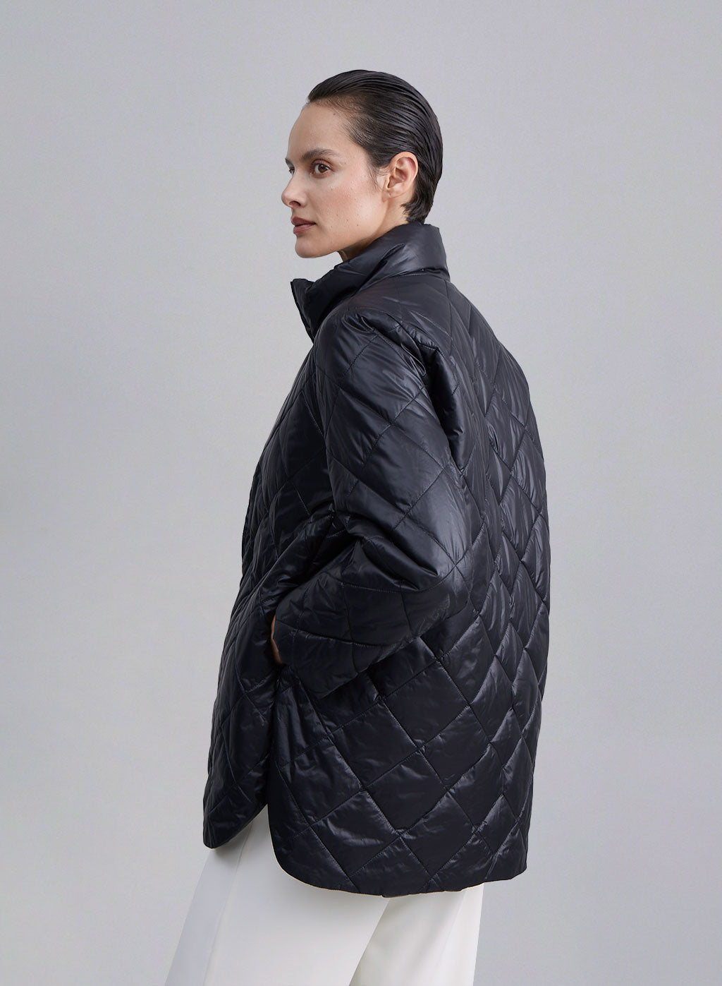 Light High Neck Zip-Up Puffer image 1