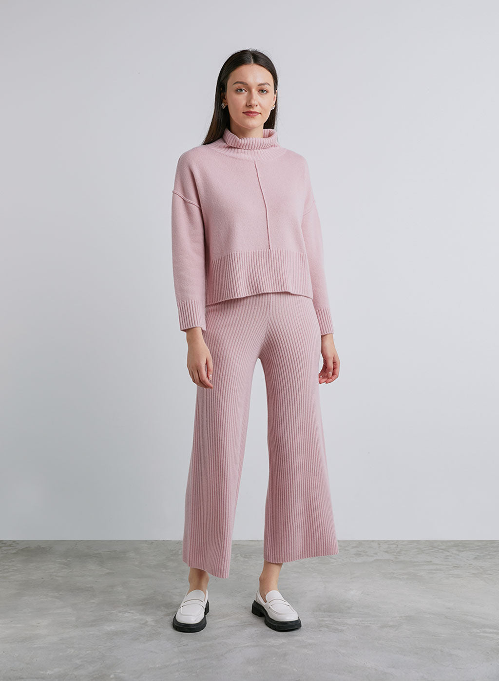 Cashmere Rib-Knit Leisure Bottoms image 0