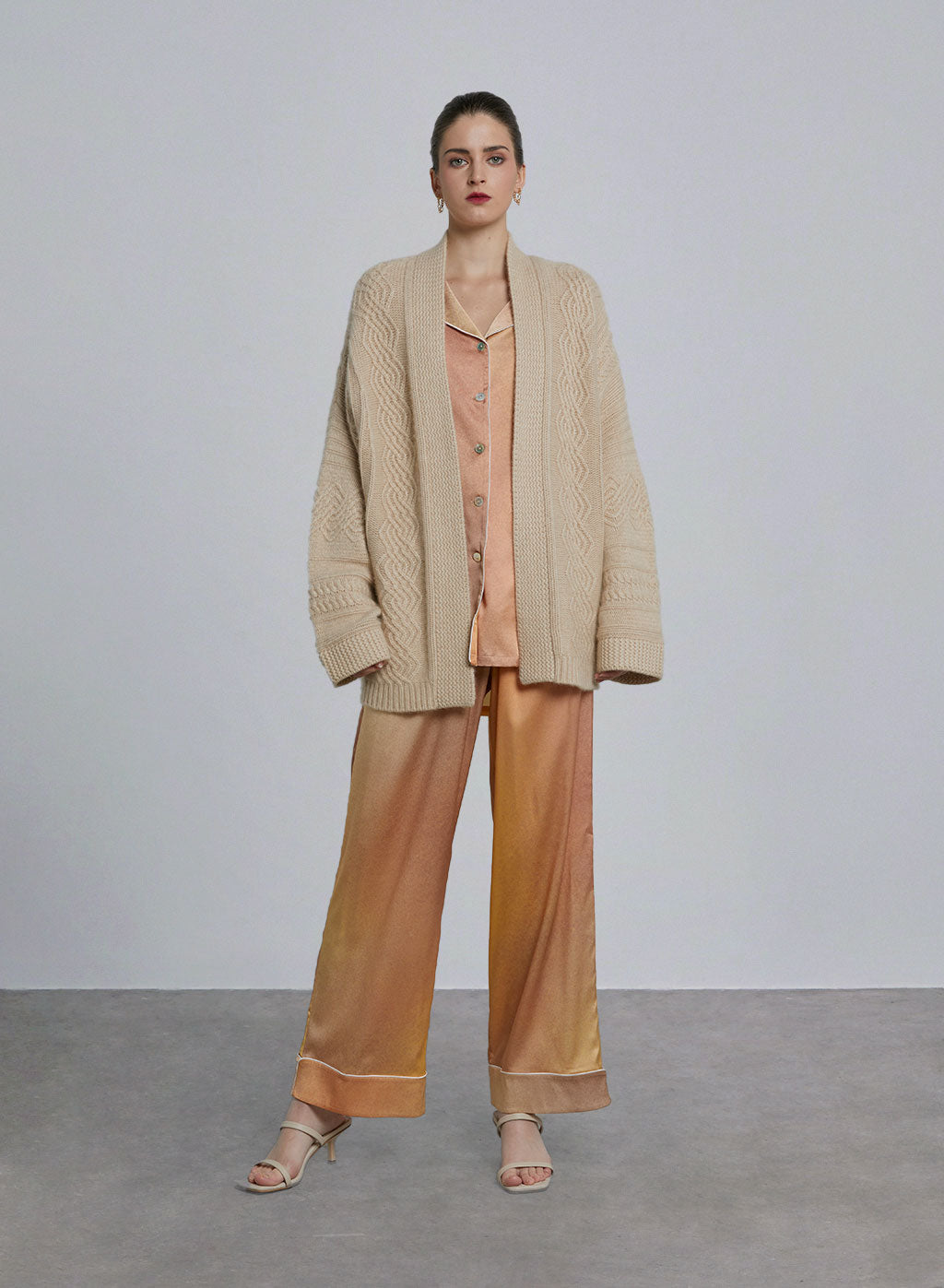 Textured Cashmere Belted Cardigan image 0