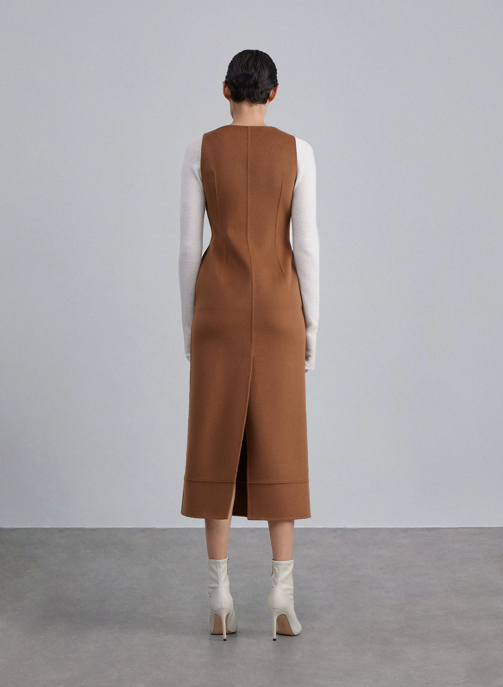 Buttoned Front Wool Vest Dress image 1