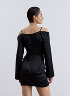 Off Shoulder Silk Slip Dress image 1