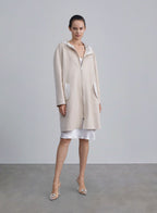Hooded Zip-Up Wool Coat image 0