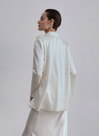 Loose One-button Front Silk Blazer image 1