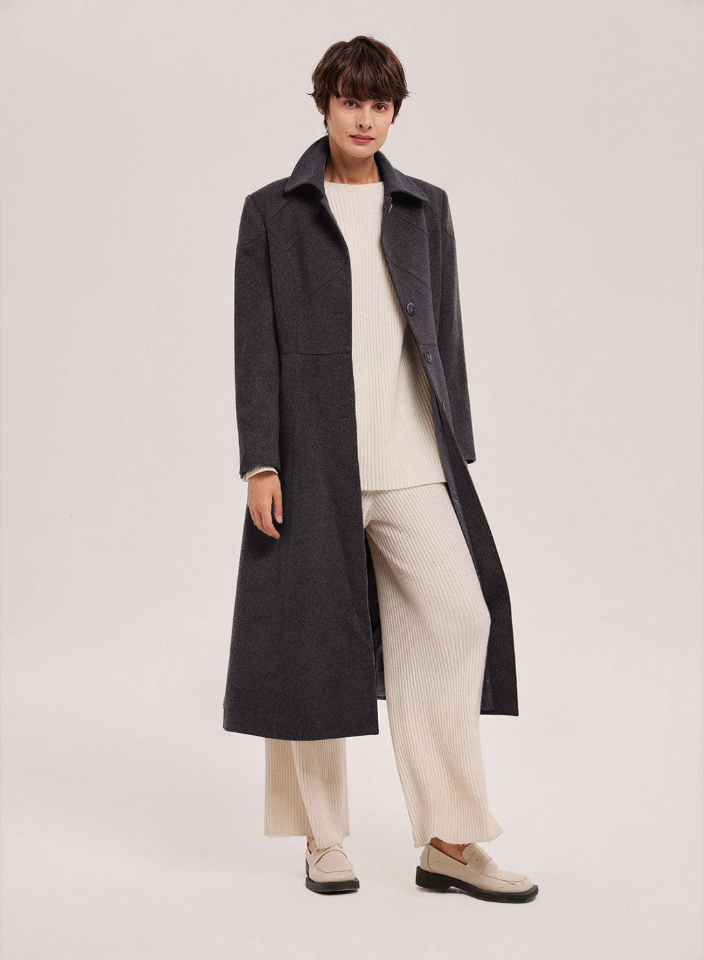Dionne Cashmere-Wool Coat - Black Grey, S image