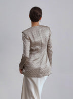 Plunge Neckline Waist Knotted Silk Top image 1