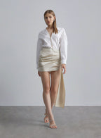 Loose Cotton-padded Blouse - Ivory, XS image