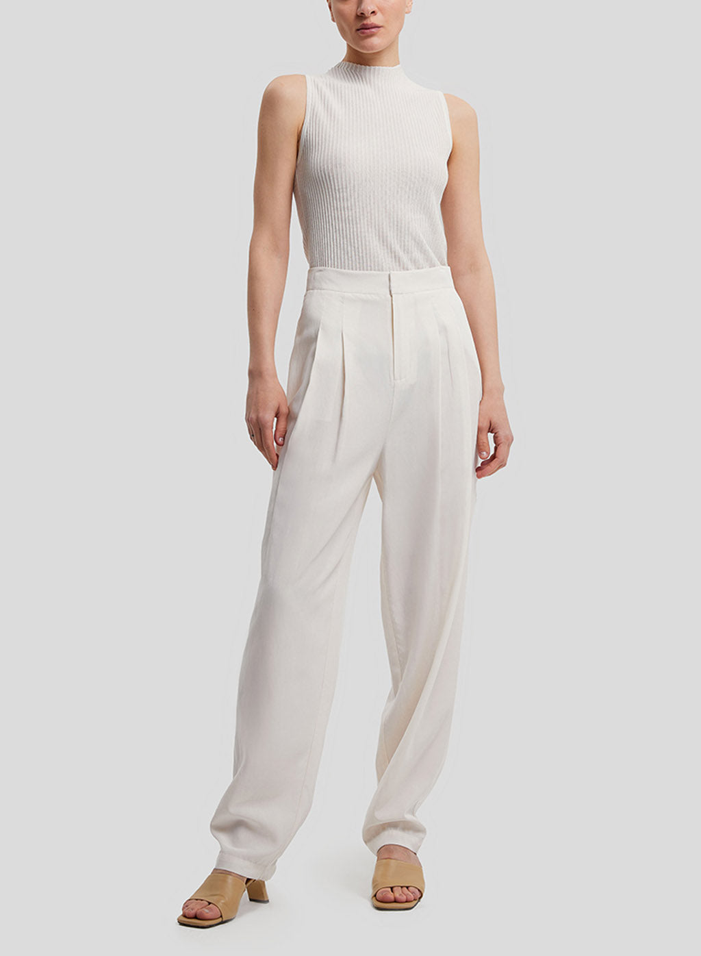 Single-Welt-Pocket Trousers - White, L image