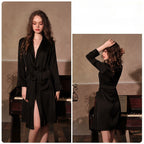 Deep v silk pajamas