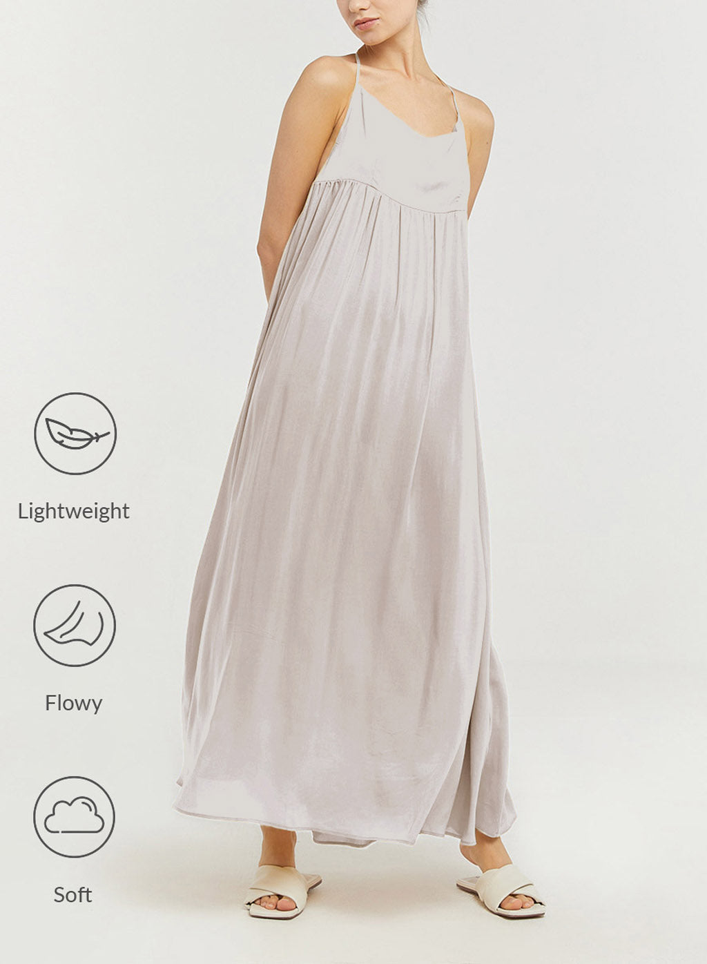 Backless Halter Dress - Egg White, S image