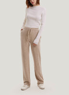 Straight-Leg Undyed Pure Cashmere Pants - Oatmeal, L image