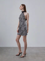 Printed A-line Silk Dress image 1
