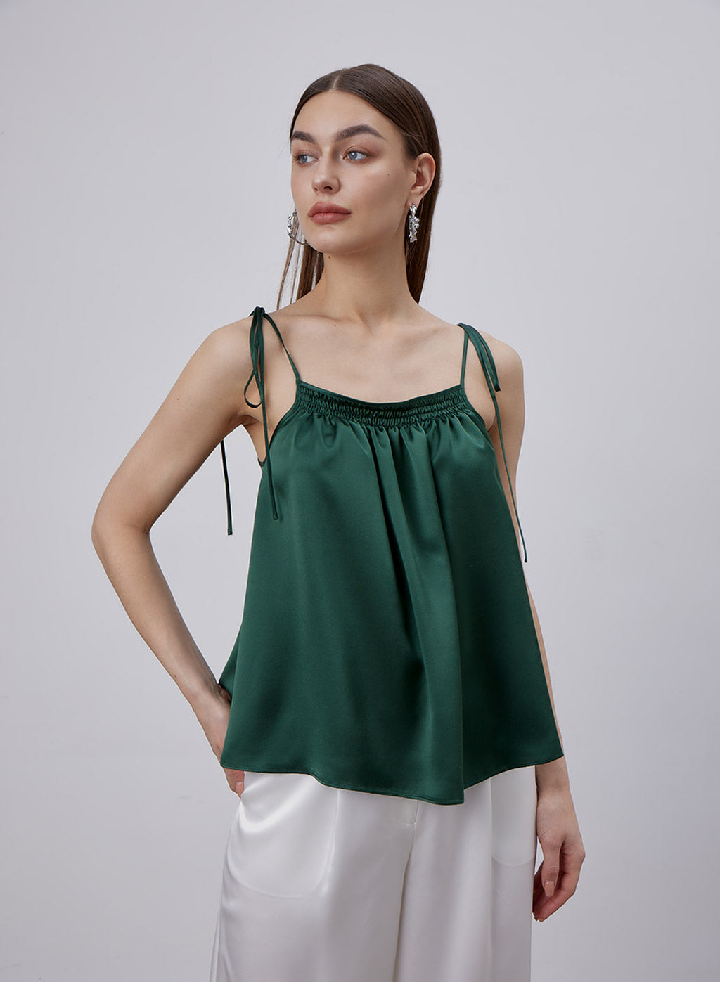 Tie-Strap Flowy Silk Camisole image 0