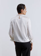 Poet Bow Collar Silk Blouse image 1